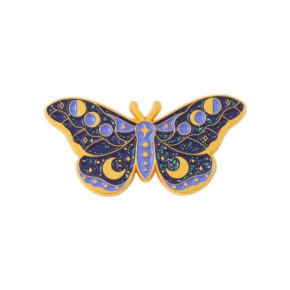 Glitter Butterfly Moth Enamel Pins 80-1 - Picture 1 of 2